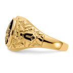 IB Goodman 14k Polished and Antiqued Nugget Texture A Quality Diamond Masonic Ring