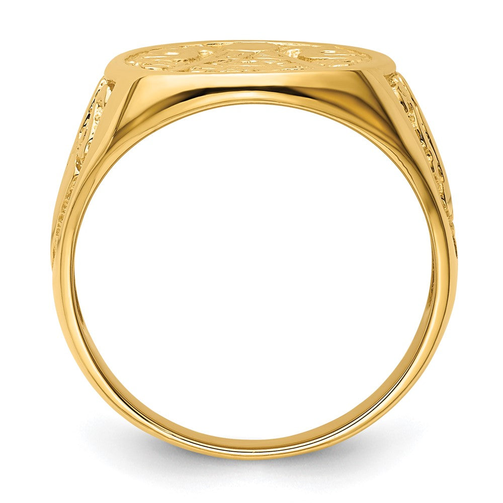IB Goodman 14k Mens Polished and Grooved (No Enamel) Masonic Ring