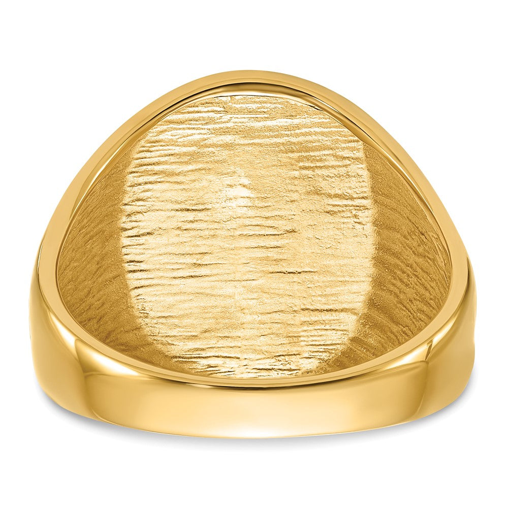 IB Goodman 14k Mens Polished and Grooved with Black Enamel Masonic Ring