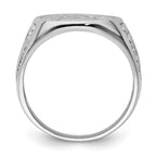 IB Goodman 14k White Gold Mens Polished and Grooved (No Enamel) Masonic Ring