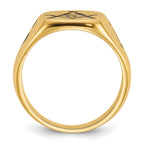 IB Goodman 14k Mens Polished and Grooved with Black Enamel Masonic Ring