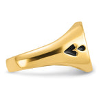 IB Goodman 14k Mens Polished and Grooved with Black Enamel Masonic Ring