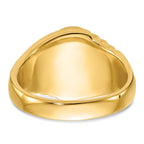 IB Goodman 14k Mens Polished and Textured with Oval Onyx Masonic Ring