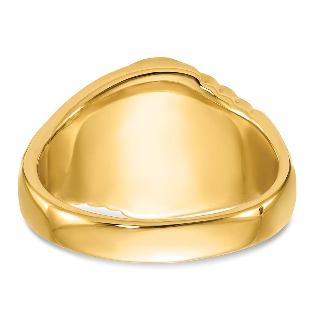 IB Goodman 14k Mens Polished and Textured with Oval Onyx Masonic Ring