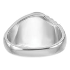 IB Goodman 14k White Gold Mens Polished and Textured with Imitation Blue Spinel Masonic Ring