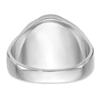 IB Goodman 14k White Gold Mens Polished/Antiqued and Grooved with Imitation Blue Spinel Masonic Ring