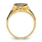 IB Goodman 14k Mens Polished/Antiqued and Textured with Onyx Masonic Ring