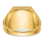 IB Goodman 14k Mens Polished Antiqued and Textured with Imitation Blue Spinel Masonic Ring