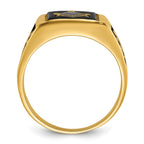 IB Goodman 14k Mens Polished and Textured with Black Enamel and Onyx Masonic Ring