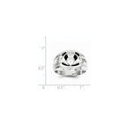 14k White Gold Mens AA Diamond and Onyx Claddagh Ring