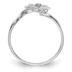14k White Gold Polished VS Diamond Heart Ring