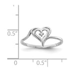 14k White Gold Polished VS Diamond Heart Ring