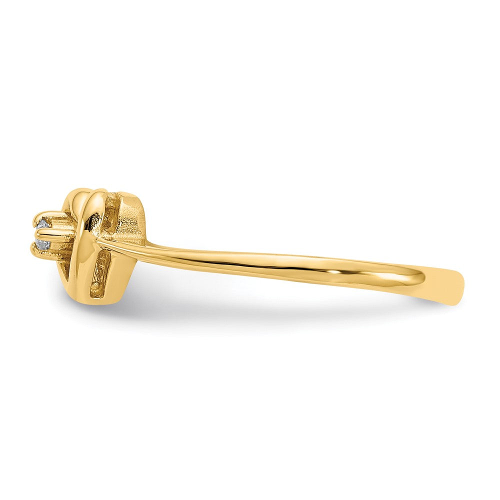 14k AAA Diamond Heart Ring