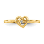 14k AAA Diamond Heart Ring