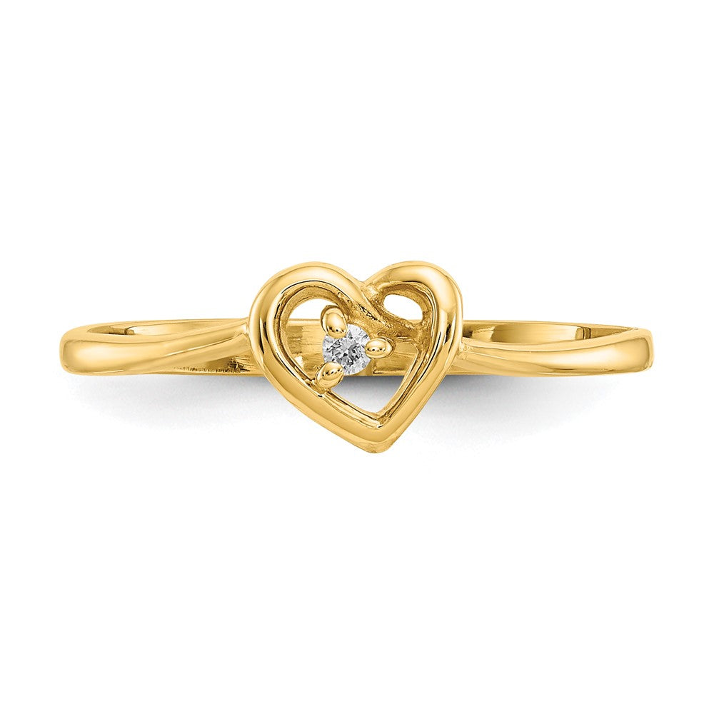 14k AA Diamond Heart Ring