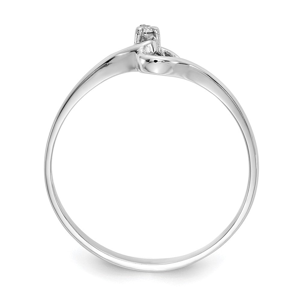 14k White Gold A Diamond Heart Ring