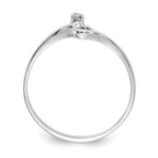 14k White Gold A Diamond Heart Ring