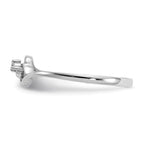 14k White Gold AAA Diamond Heart Ring