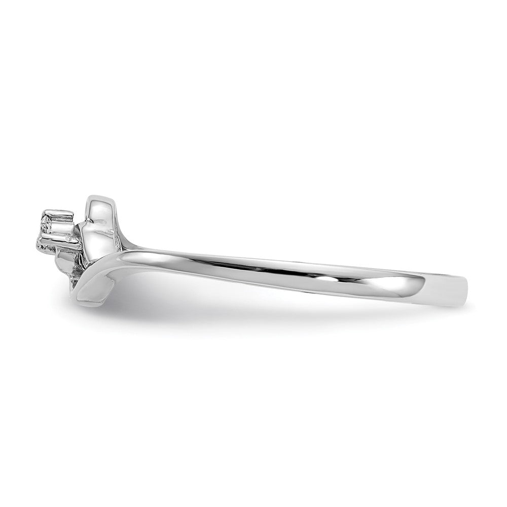 14k White Gold AAA Diamond Heart Ring