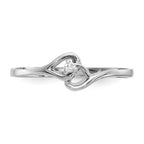14k White Gold A Diamond Heart Ring
