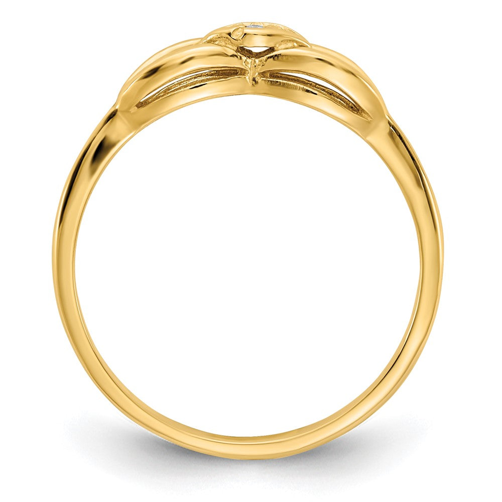 14k Polished A Diamond Ring