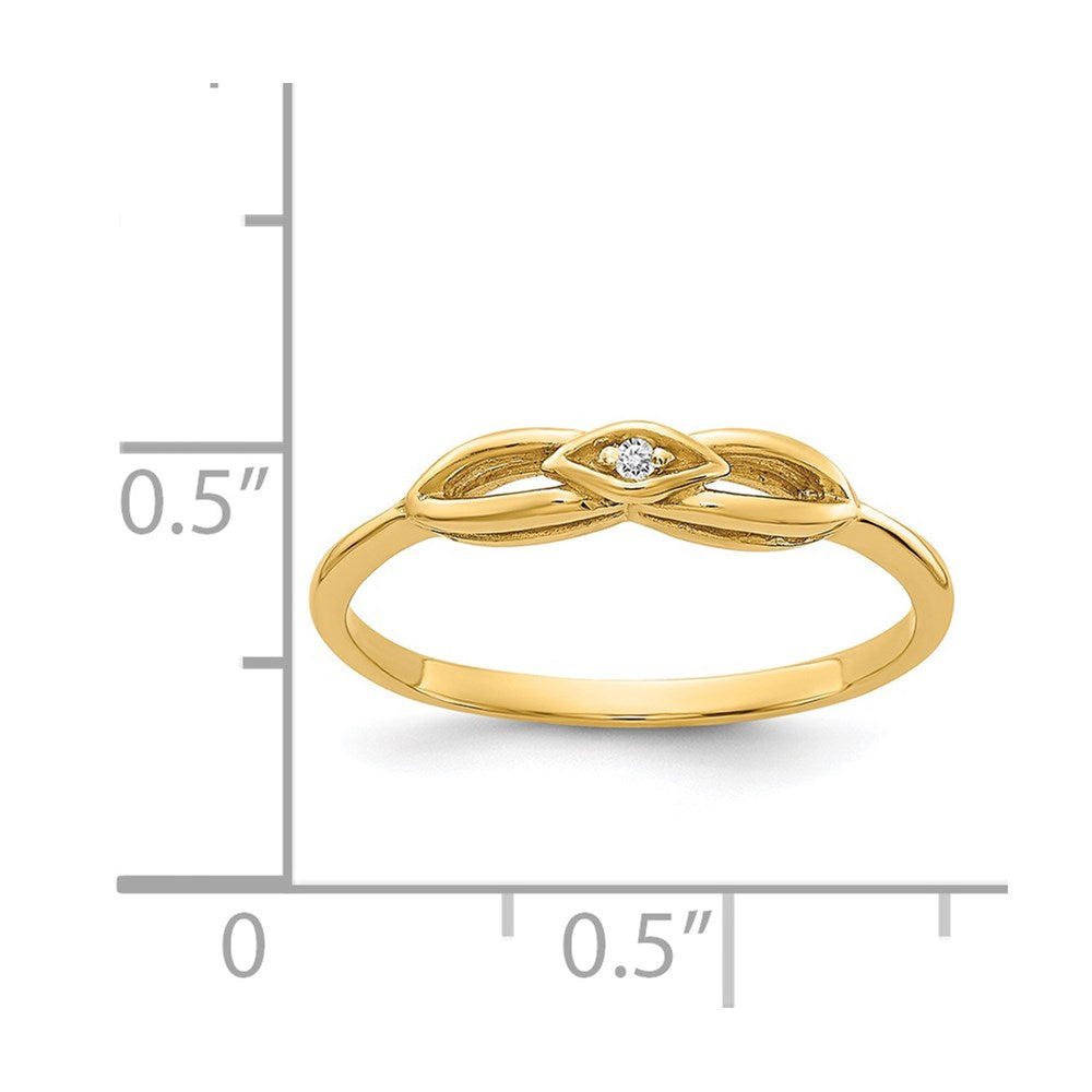 14k Polished AAA Diamond Ring