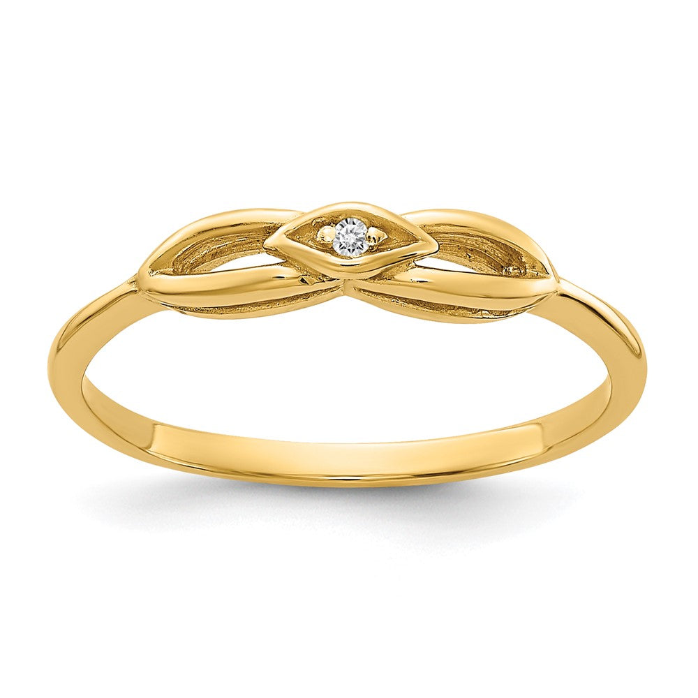 14k Polished A Diamond Ring