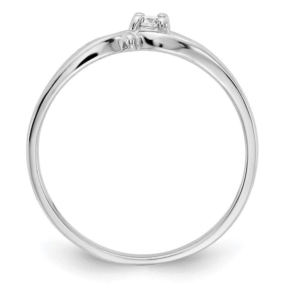 14k White Gold Polished A Diamond Ring