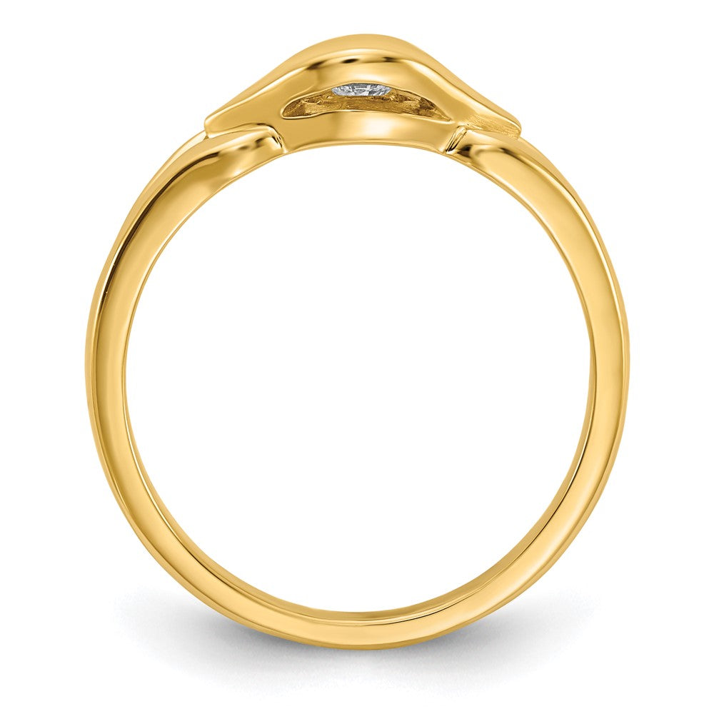 14k Polished 1/8 carat VS Diamond Ring