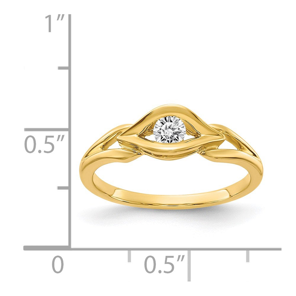 14k Polished 1/8 carat AAA Diamond Ring