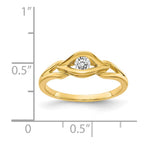 14k Polished 1/8 carat AA Diamond Ring