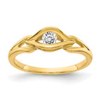 14k Polished 1/8 carat A Diamond Ring