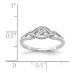 14k White Gold Polished 1/8 carat AA Diamond Ring
