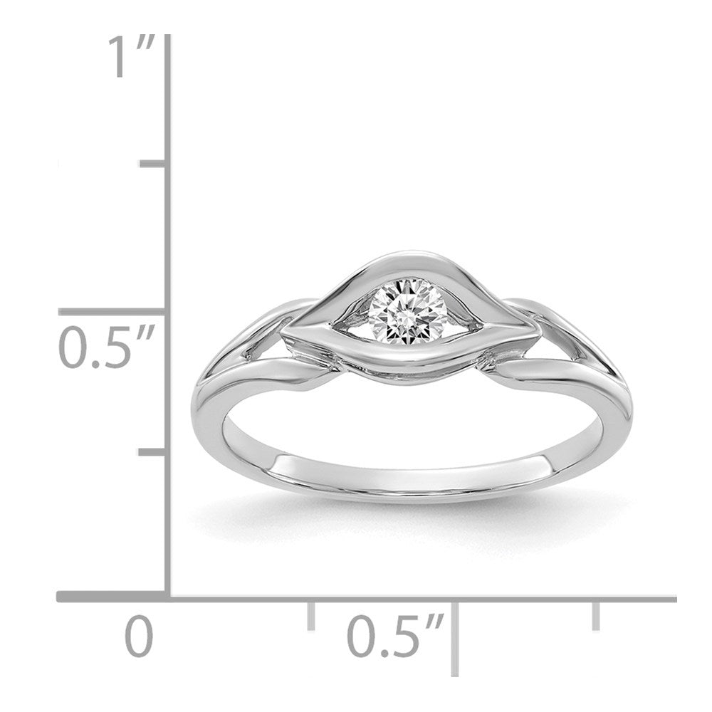 14k White Gold Polished 1/8 carat A Diamond Ring