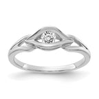 14k White Gold Polished 1/8 carat AA Diamond Ring