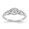 14k White Gold Polished 1/8 carat VS Diamond Ring