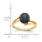 14k 7.5mm Black Freshwater Cultured Pearl Ring
