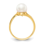14k 7.5mm White Freshwater Cultured Pearl Ring