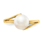 14k 7.5mm White Freshwater Cultured Pearl Ring