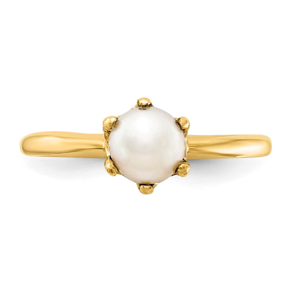 14k 5.5mm White Freshwater Cultured Pearl Ring