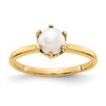 14k 5.5mm White Freshwater Cultured Pearl Ring