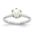 14k White Gold 5.5mm White Freshwater Cultured Pearl Ring