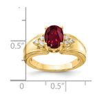 14k 8x6mm Oval Lab-Created Ruby and 1/10 carat AA Diamond Ring
