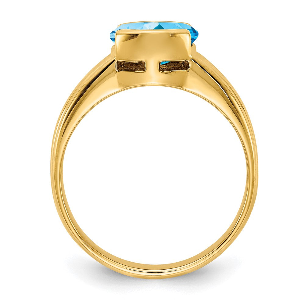 14k 8x6mm Oval Blue Topaz ring