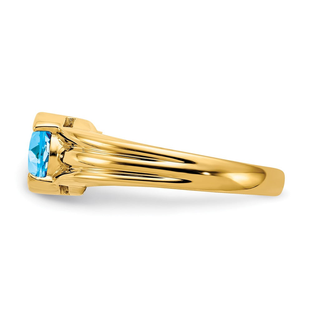 14k 8x6mm Oval Blue Topaz ring
