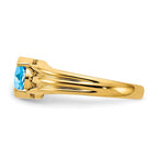 14k 8x6mm Oval Blue Topaz ring