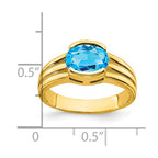14k 8x6mm Oval Blue Topaz ring