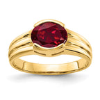 14k 8x6mm Oval Lab-Created Ruby East-West Ring
