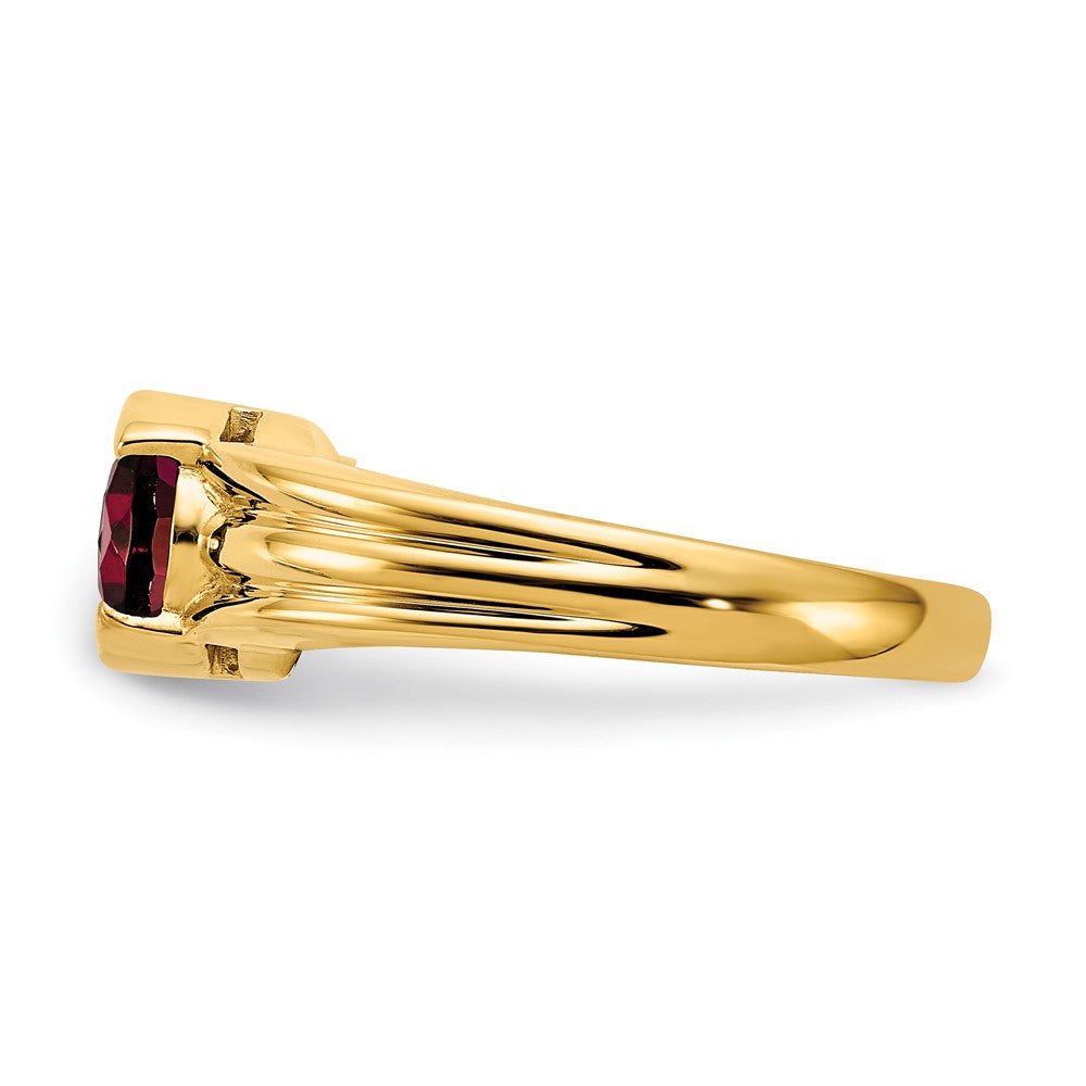 14k 8x6mm Oval Garnet East-West Ring