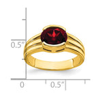 14k 8x6mm Oval Garnet East-West Ring